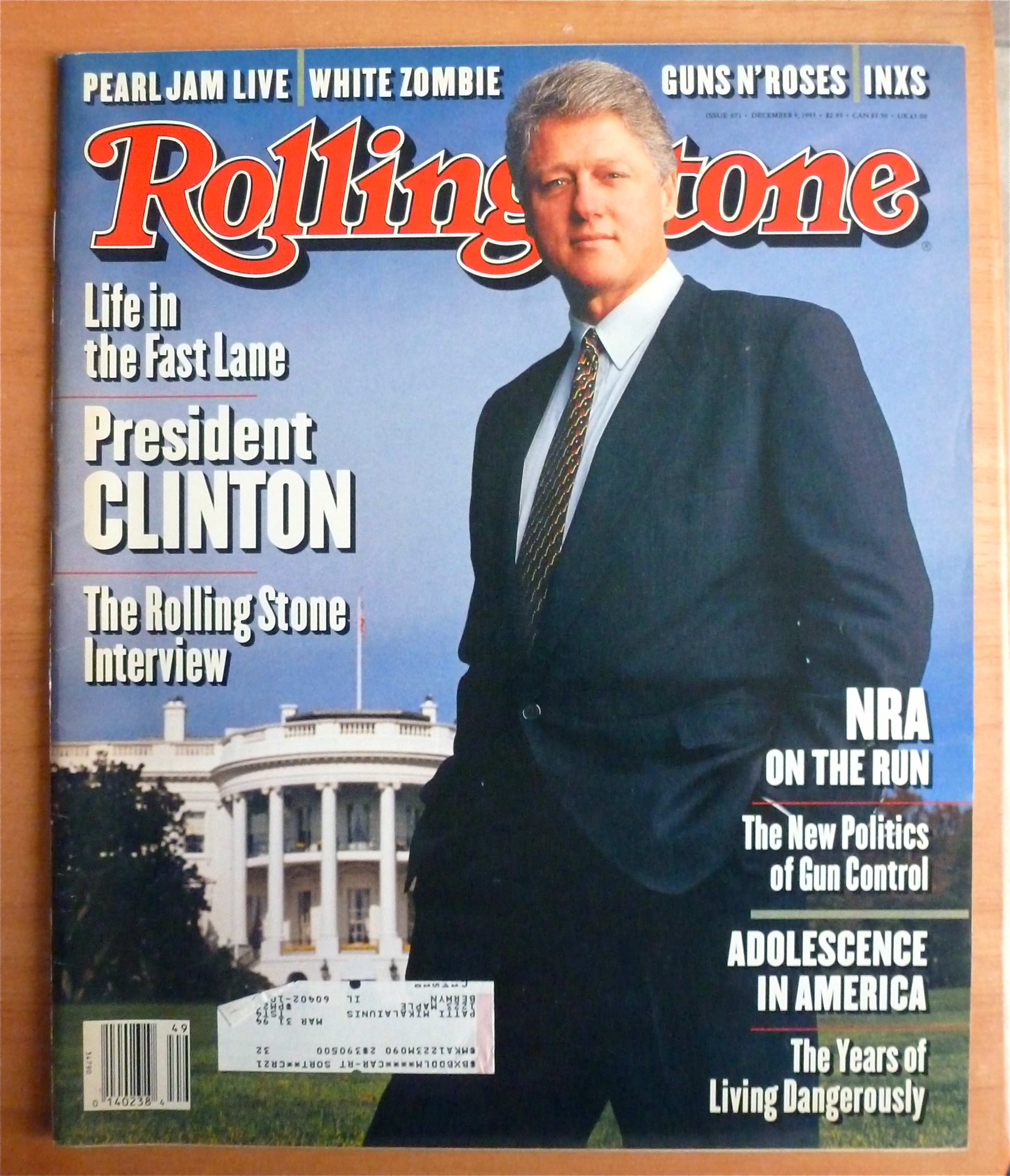 Rolling Stone Magazine December 9, 1993 Bill Clinton