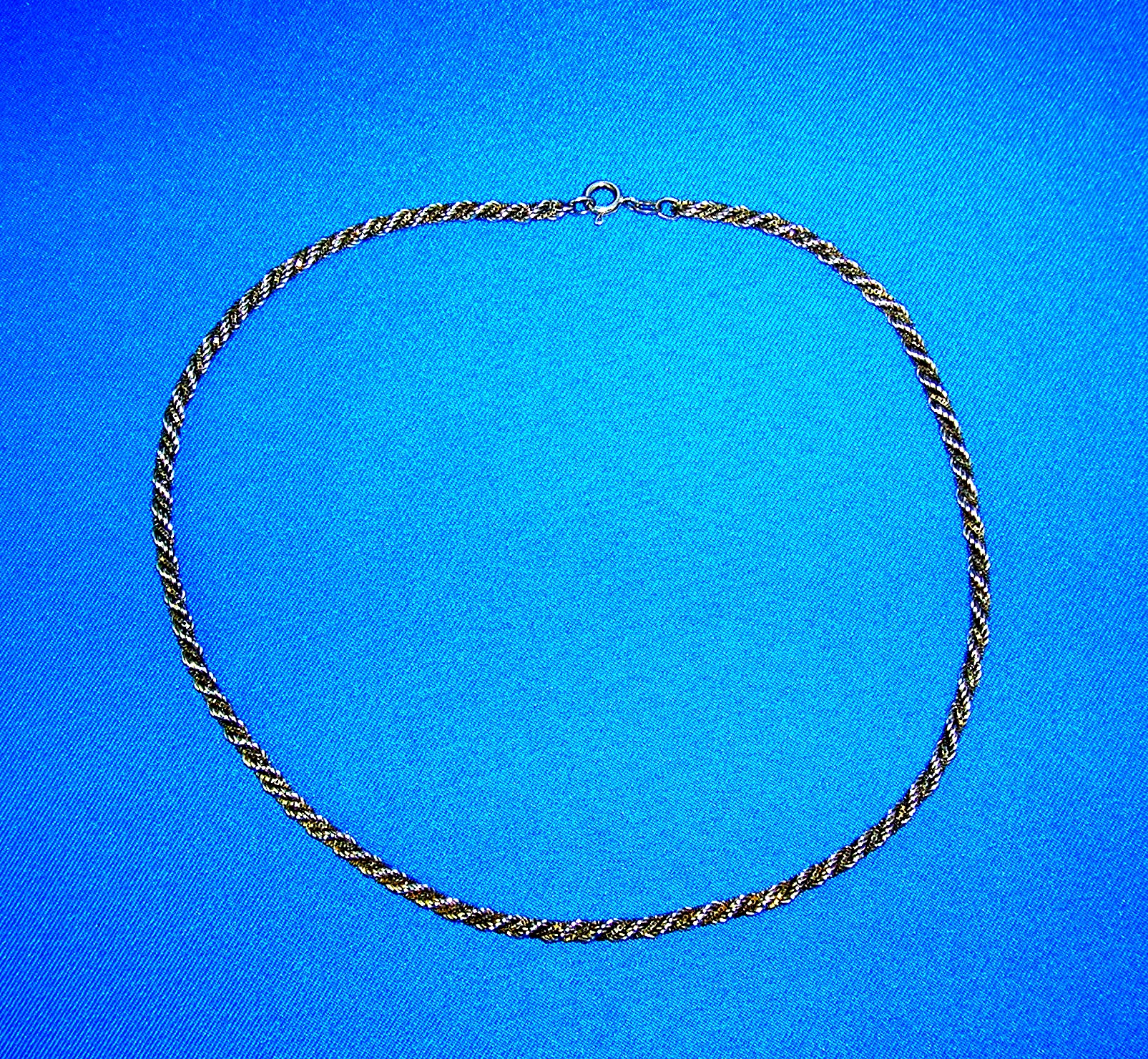 Necklace Sterling Silver and Gold Rope box  Italy