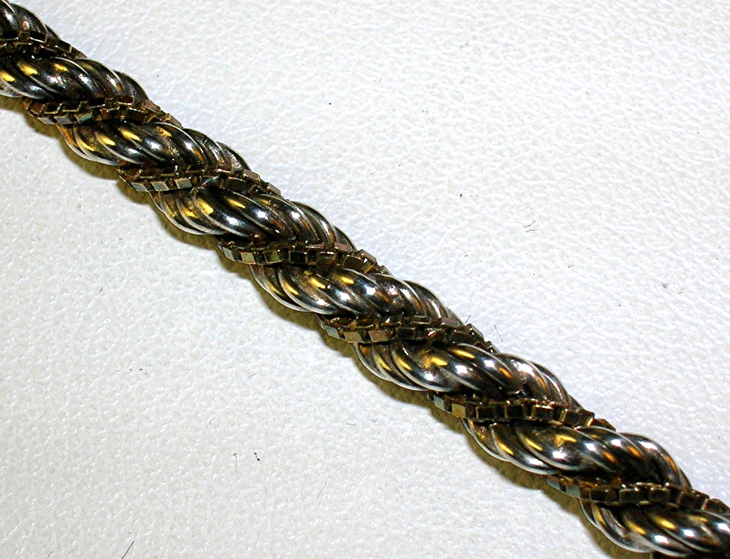 Necklace Sterling Silver and Gold Rope box  Italy
