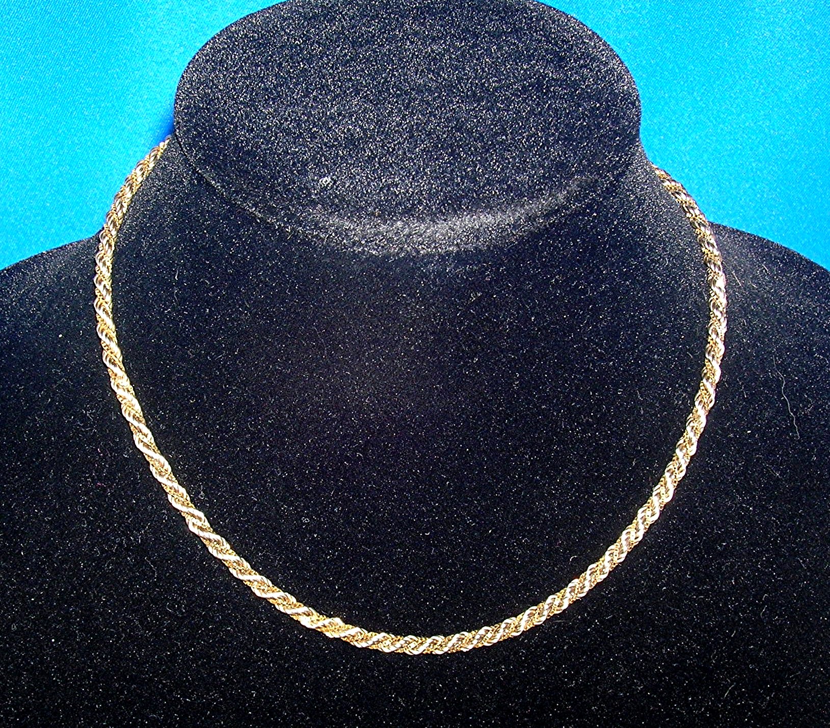 Necklace Sterling Silver and Gold Rope box  Italy