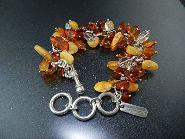 Baltic Amber Sterling Silver Charles Albert Toggle Brac