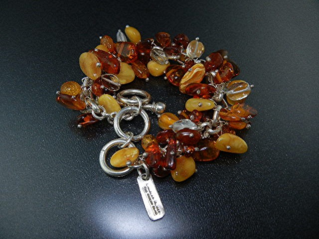 Baltic Amber Sterling Silver Charles Albert Toggle Brac