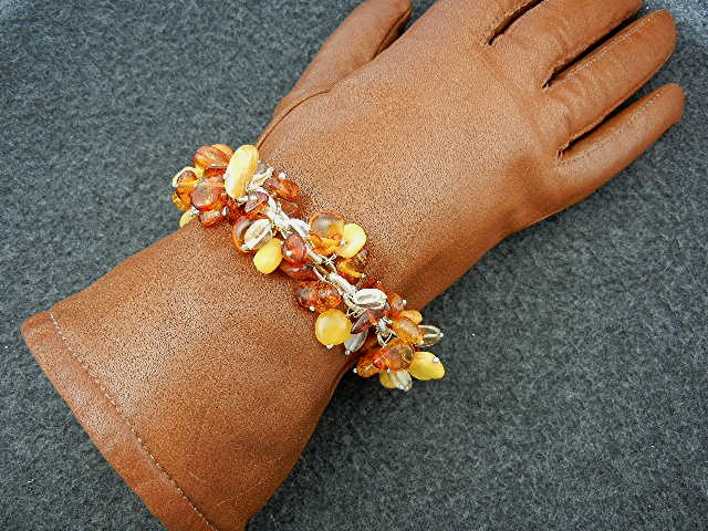 Baltic Amber Sterling Silver Charles Albert Toggle Brac