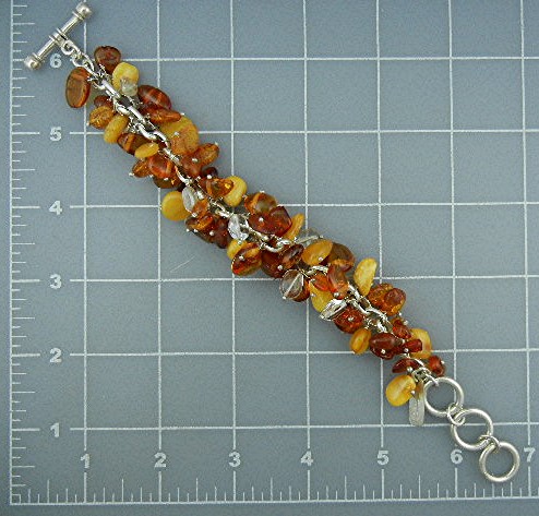 Baltic Amber Sterling Silver Charles Albert Toggle Brac