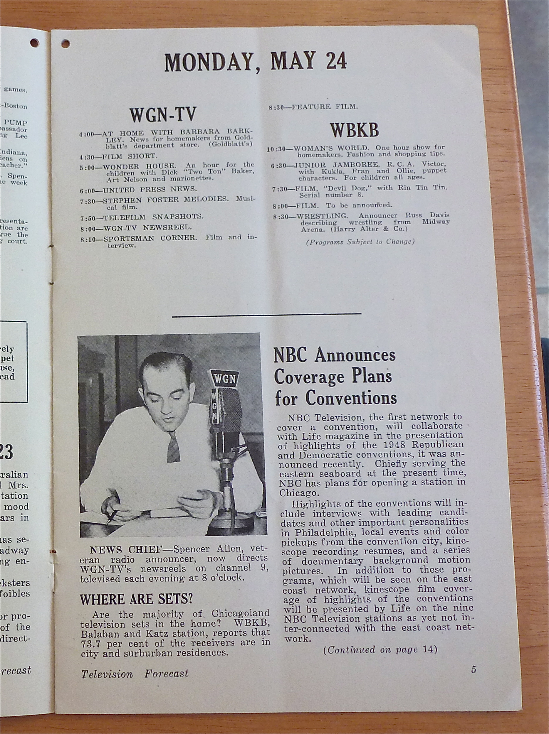 1948 Chicago Television Forecast Issue #3 Dick Baker