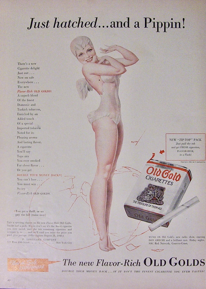 1940 Old Gold Cigarette Advertisement Of Fairy By Petty