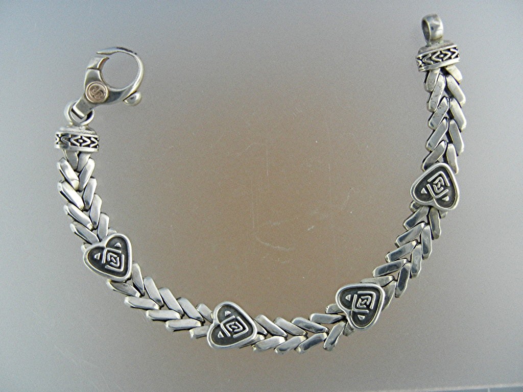 Bracelet Sterling Silver Hearts DeGruchy Designer