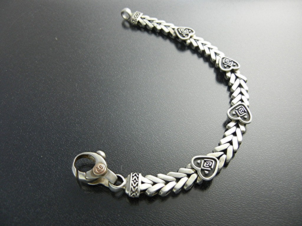 Bracelet Sterling Silver Hearts DeGruchy Designer