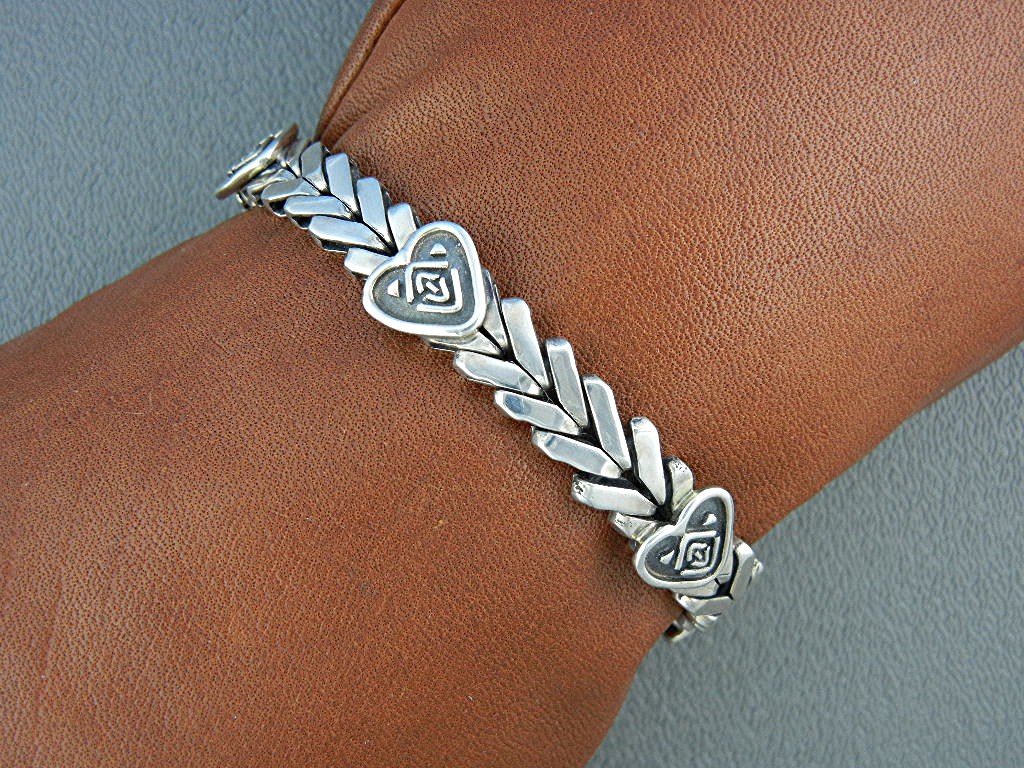 Bracelet Sterling Silver Hearts DeGruchy Designer