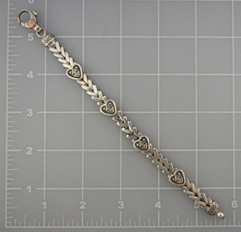 Bracelet Sterling Silver Hearts DeGruchy Designer