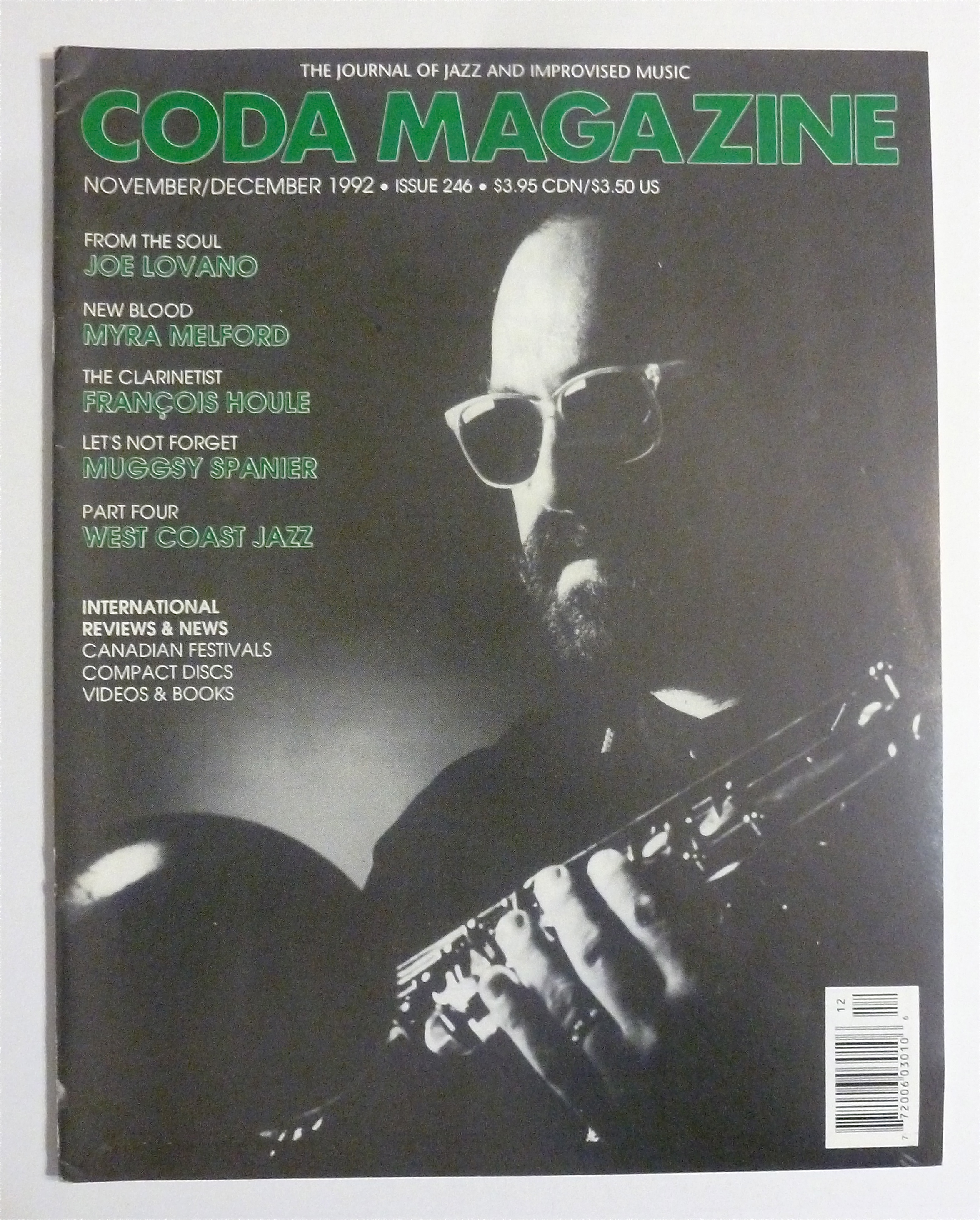 Coda Magazine November/December 1992 Joe Lovano