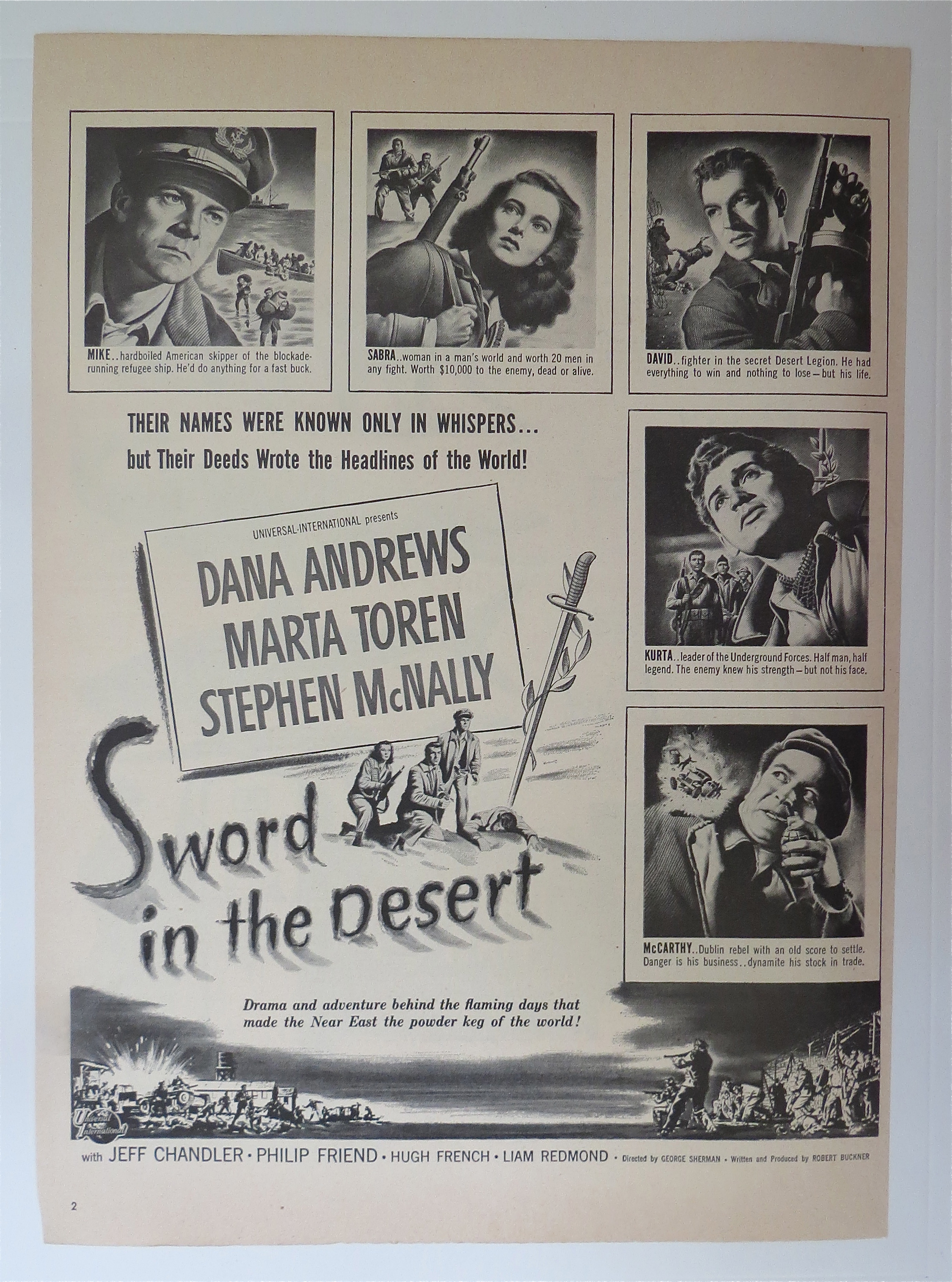1949 Sword in the Desert w/Dana Andrews & Marta Toren