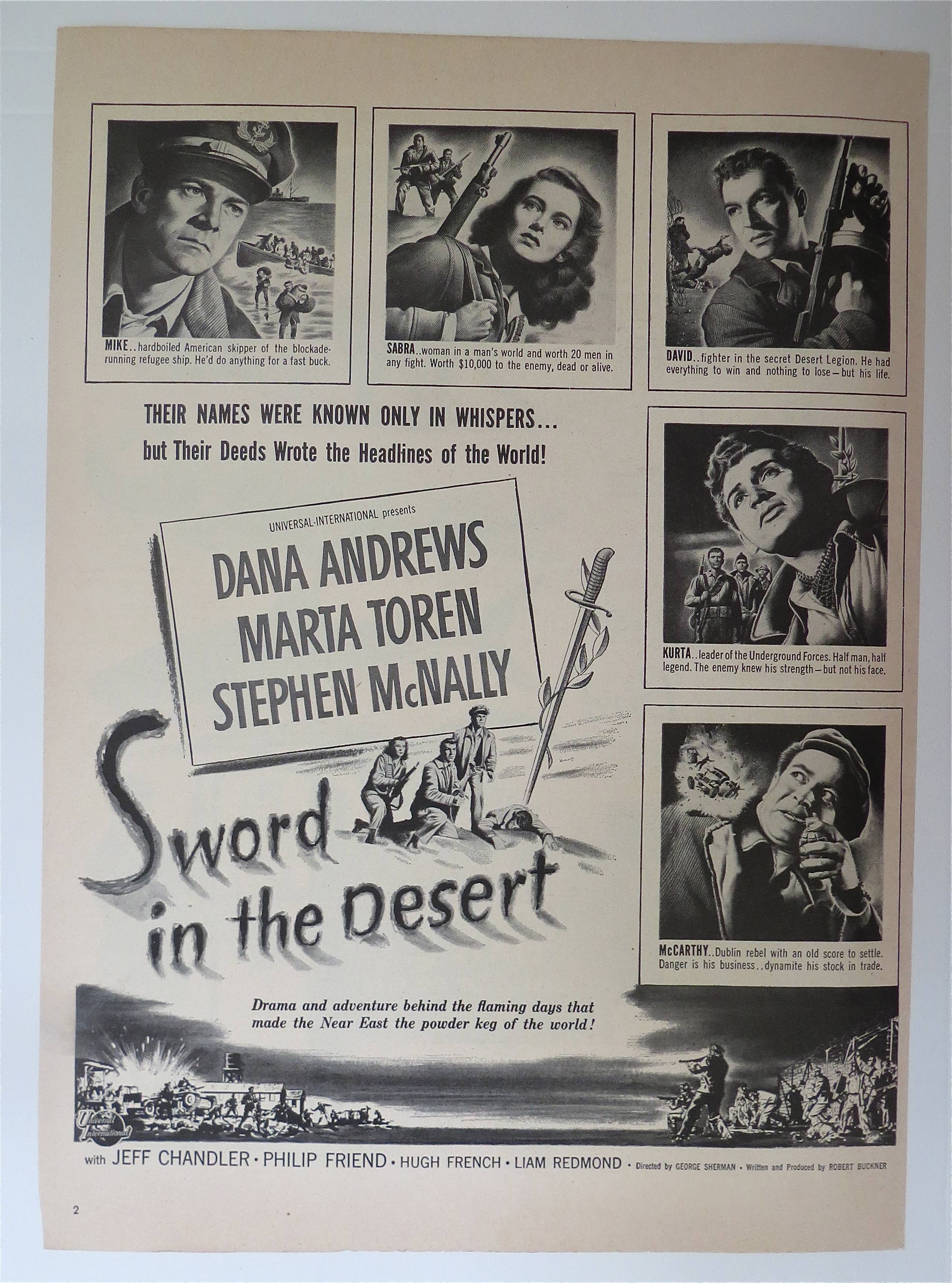 1949 Sword in the Desert w/Dana Andrews & Marta Toren