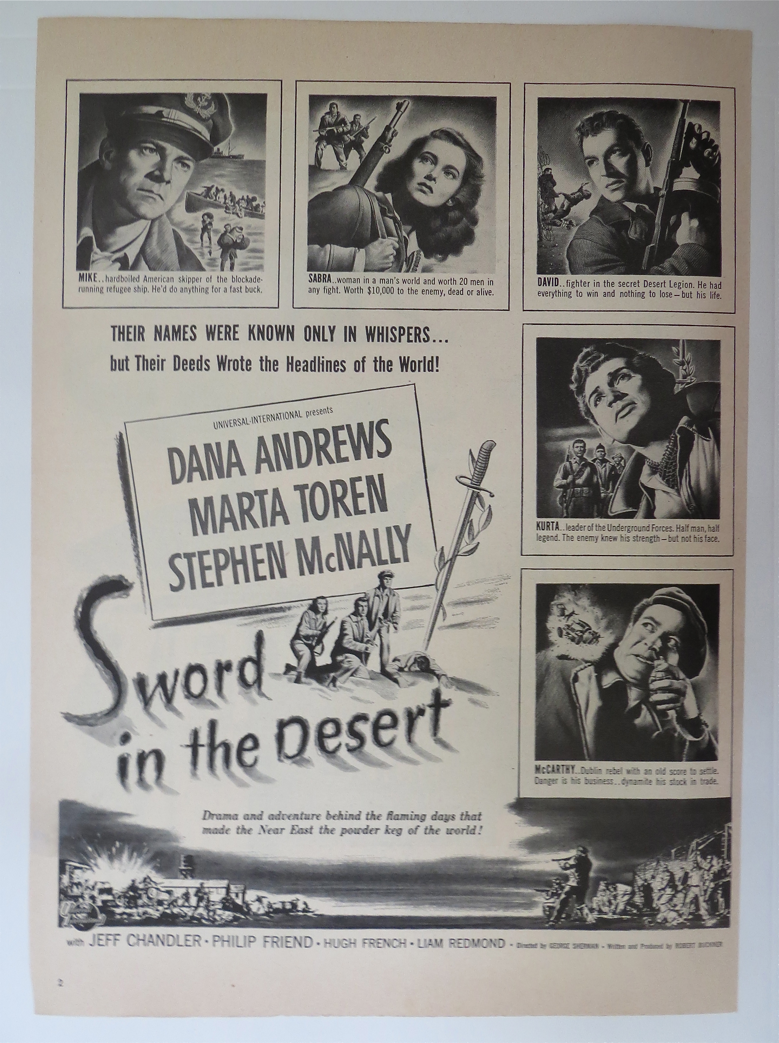 1949 Sword in the Desert w/Dana Andrews & Marta Toren