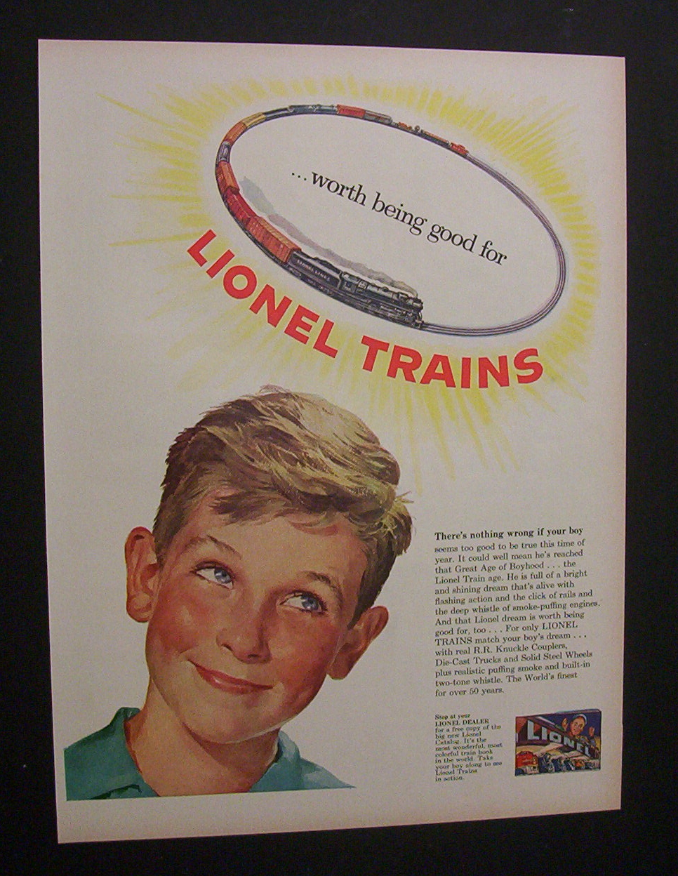 1952 Dual Ad:  Lionel  Trains  &  Old  Crow  Whiskey