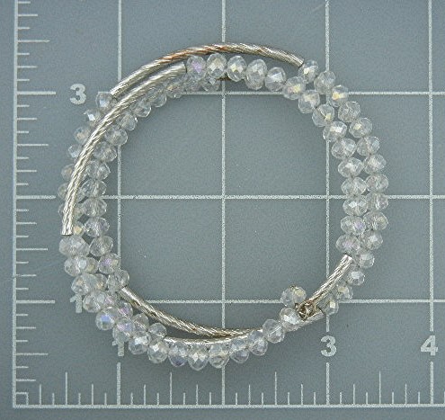 Silver and Crystals Coil Bracelet
