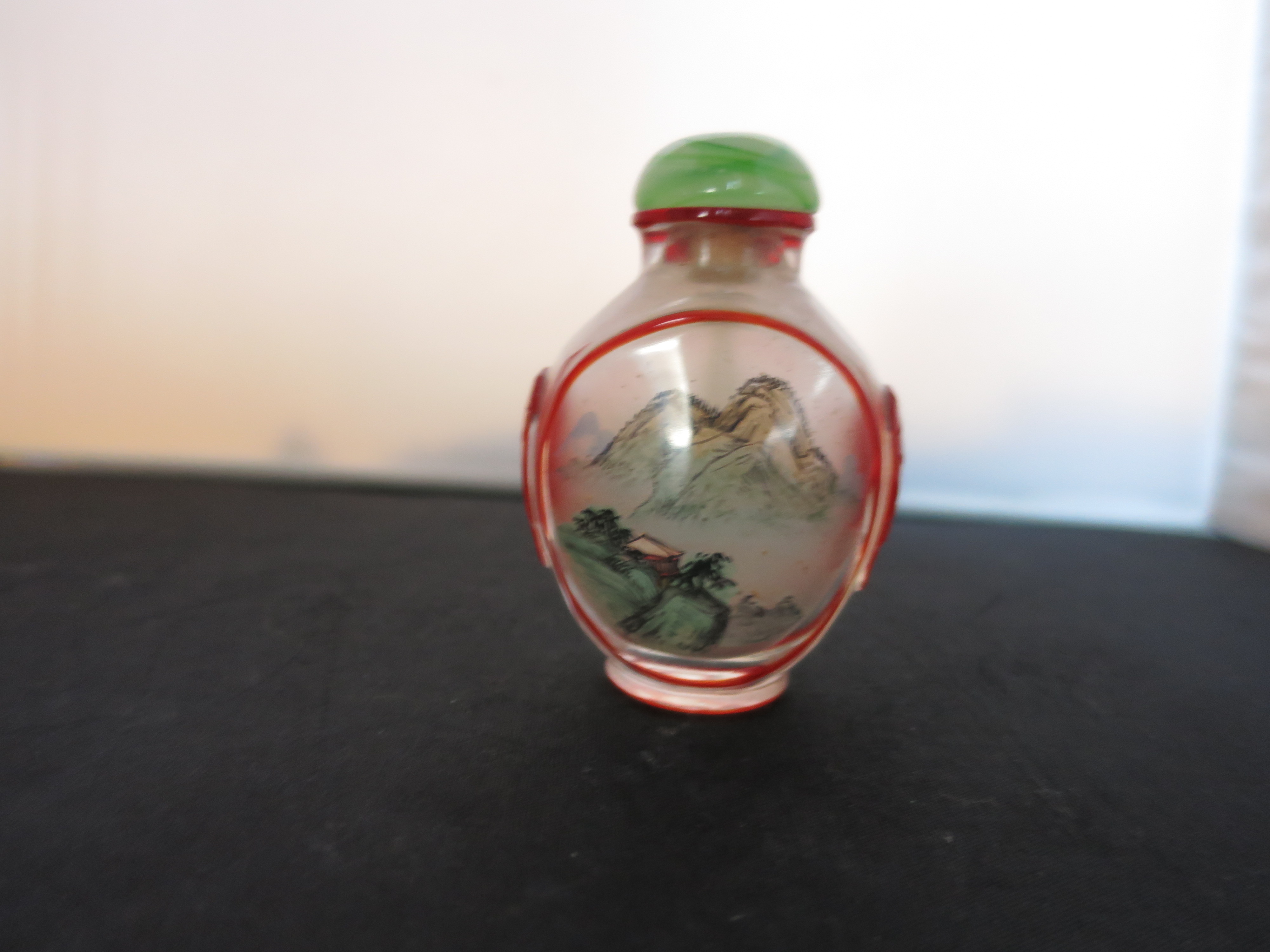 Chinese Snuff Bottle Reverse Painted Cased Overlay
