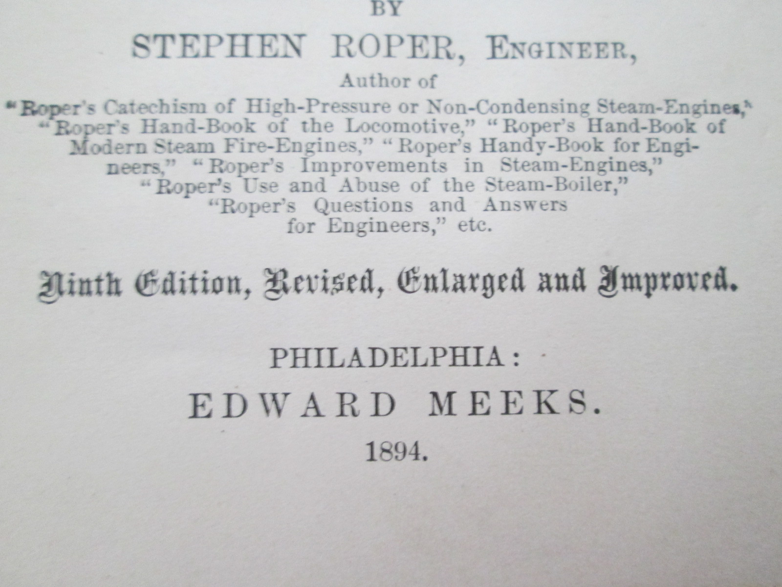 Ropers Handbook of Land & Marine Engines 1894 Leather