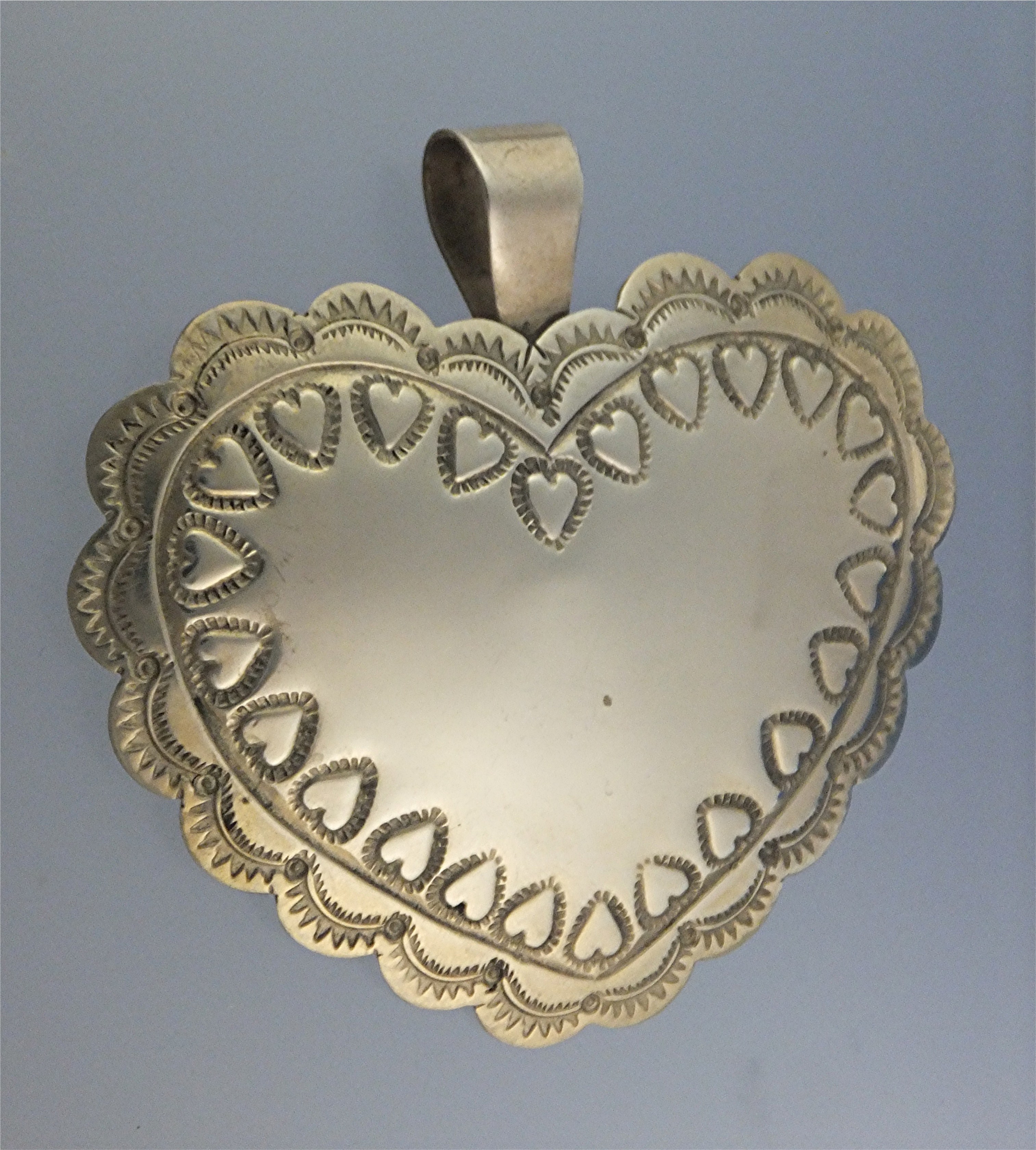 Pendant Silver Heart and Heart Designs Mexico