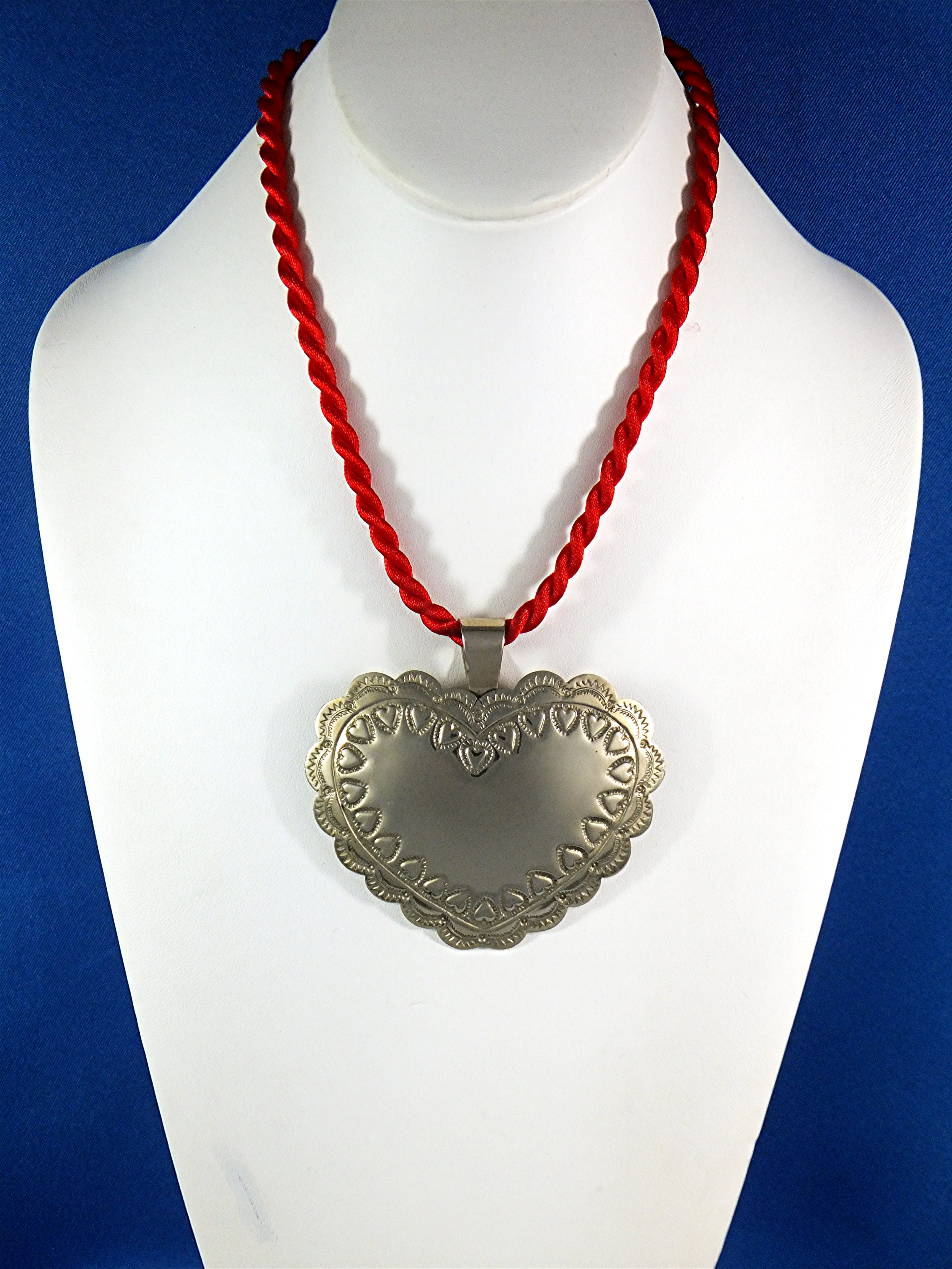 Pendant Silver Heart and Heart Designs Mexico