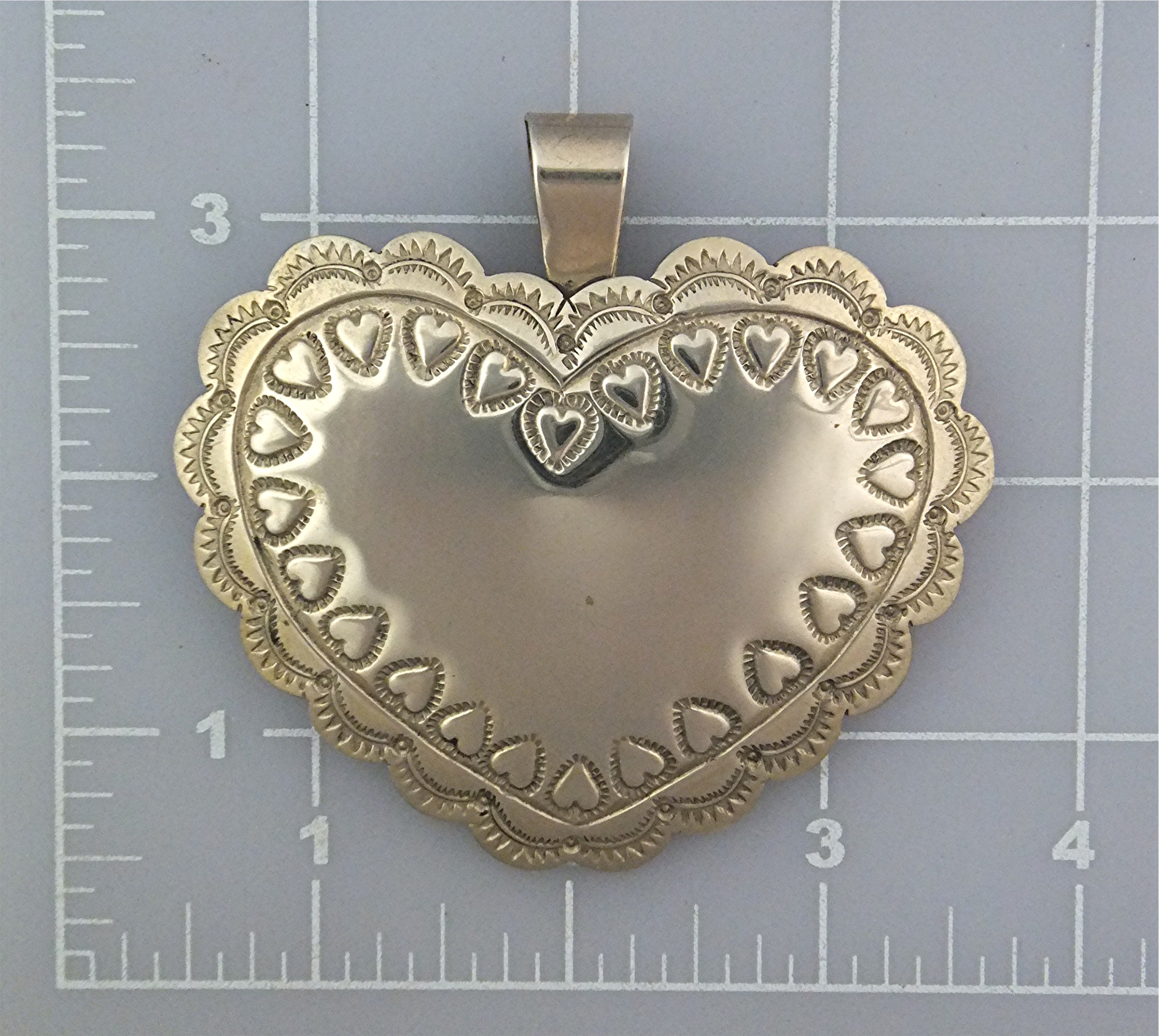 Pendant Silver Heart and Heart Designs Mexico