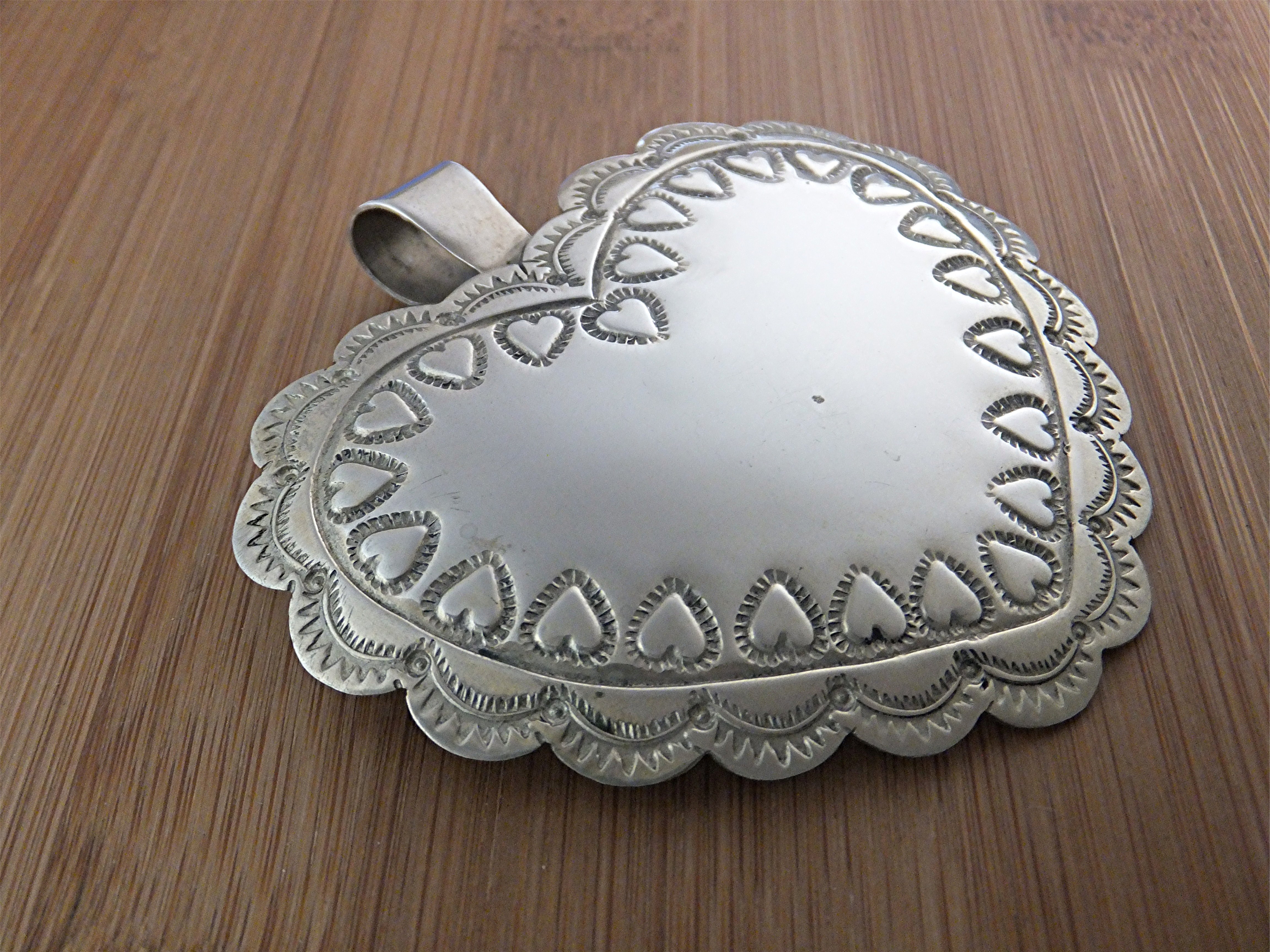 Pendant Silver Heart and Heart Designs Mexico