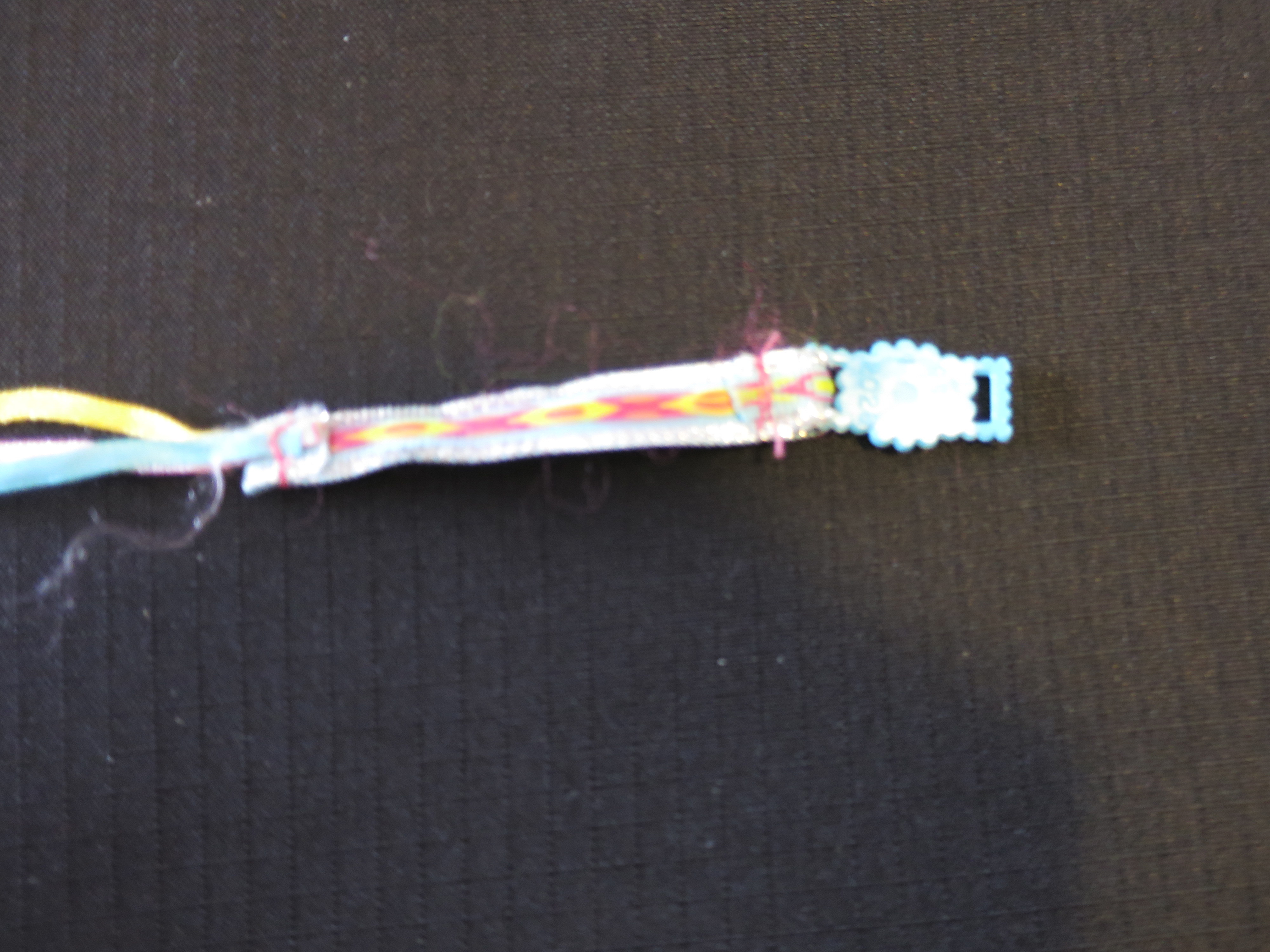 Vintage Barbie Doll Belt Hand Woven Blue Silver Pink Yellow