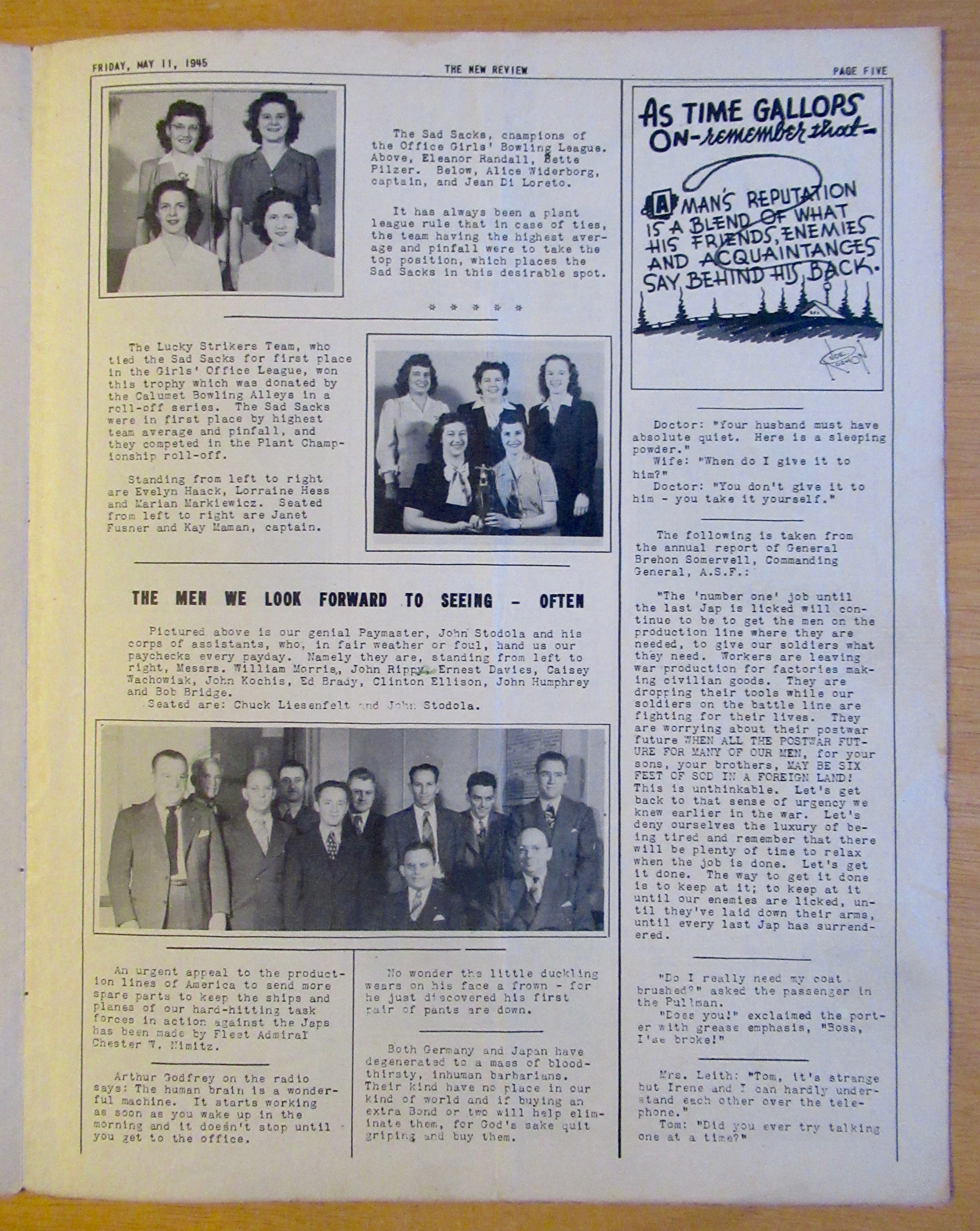 Original May 11, 1945 New Review Newsletter