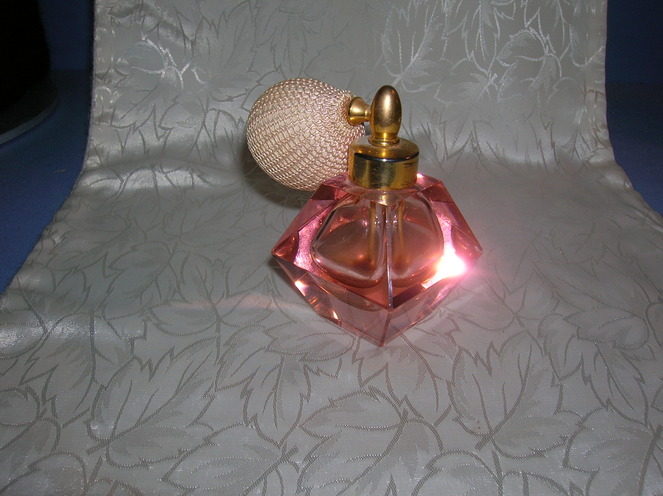 Pink Crystal Vintage Spritzer Perfume Bottle