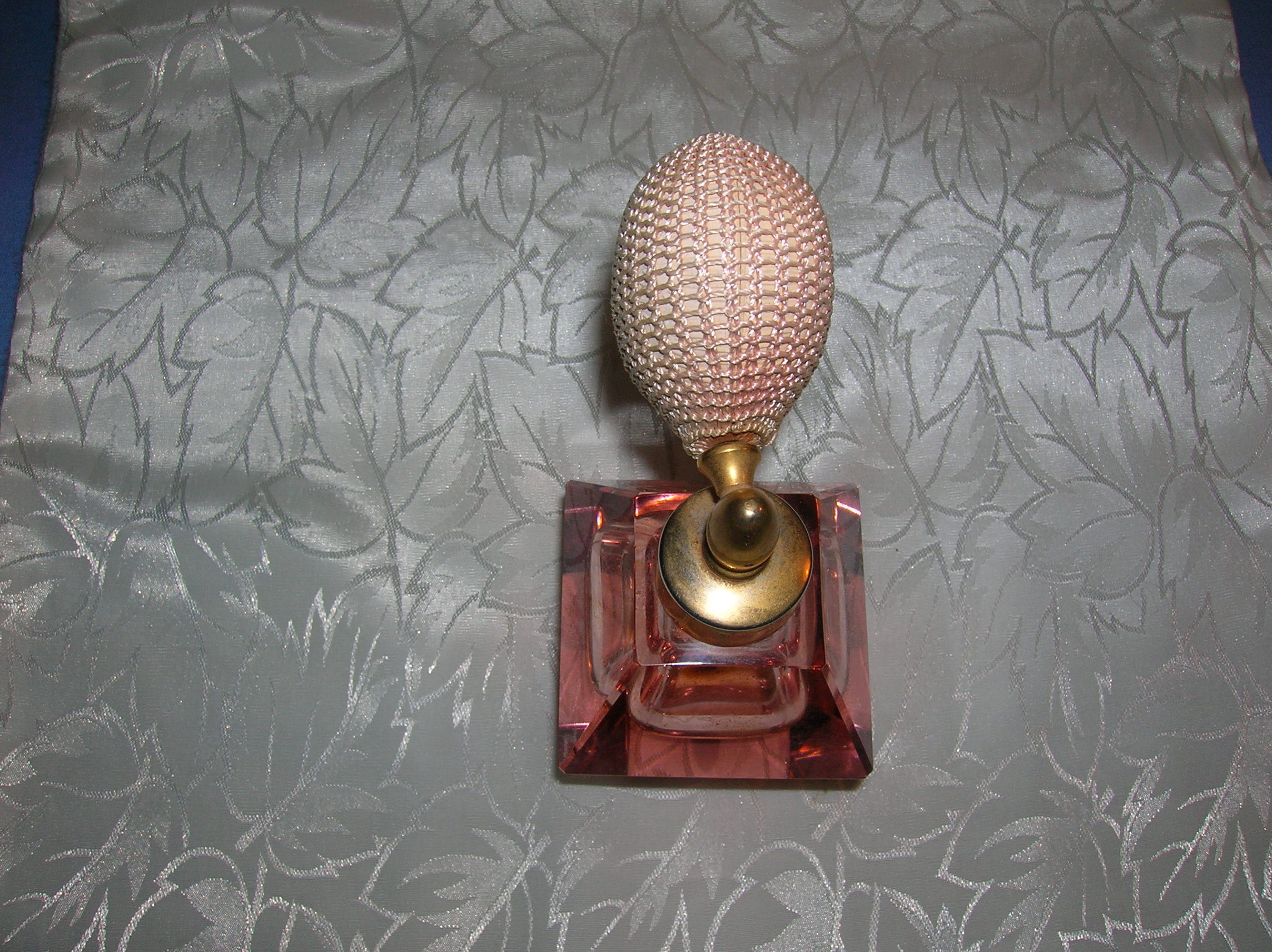 Pink Crystal Vintage Spritzer Perfume Bottle