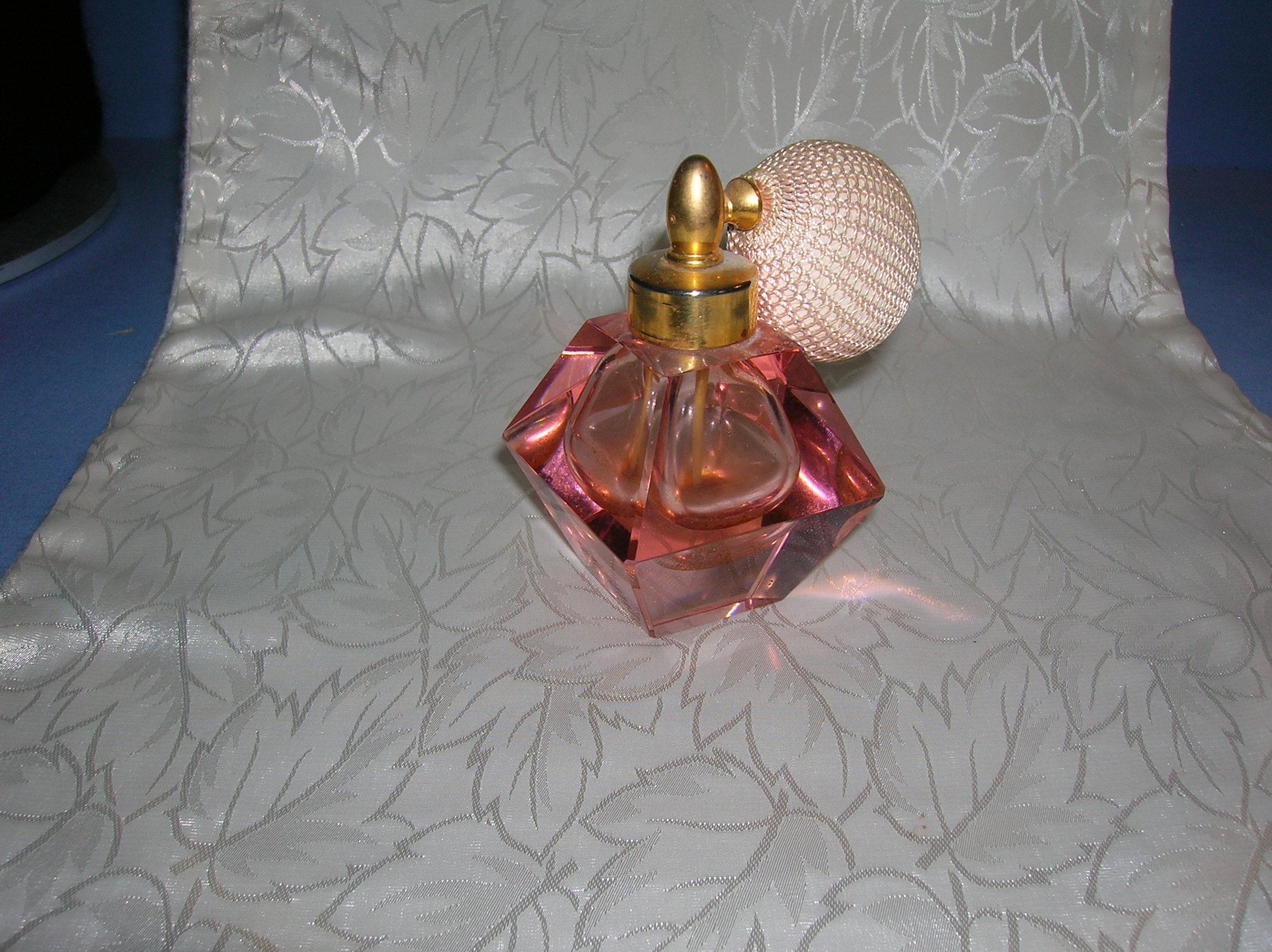 Pink Crystal Vintage Spritzer Perfume Bottle