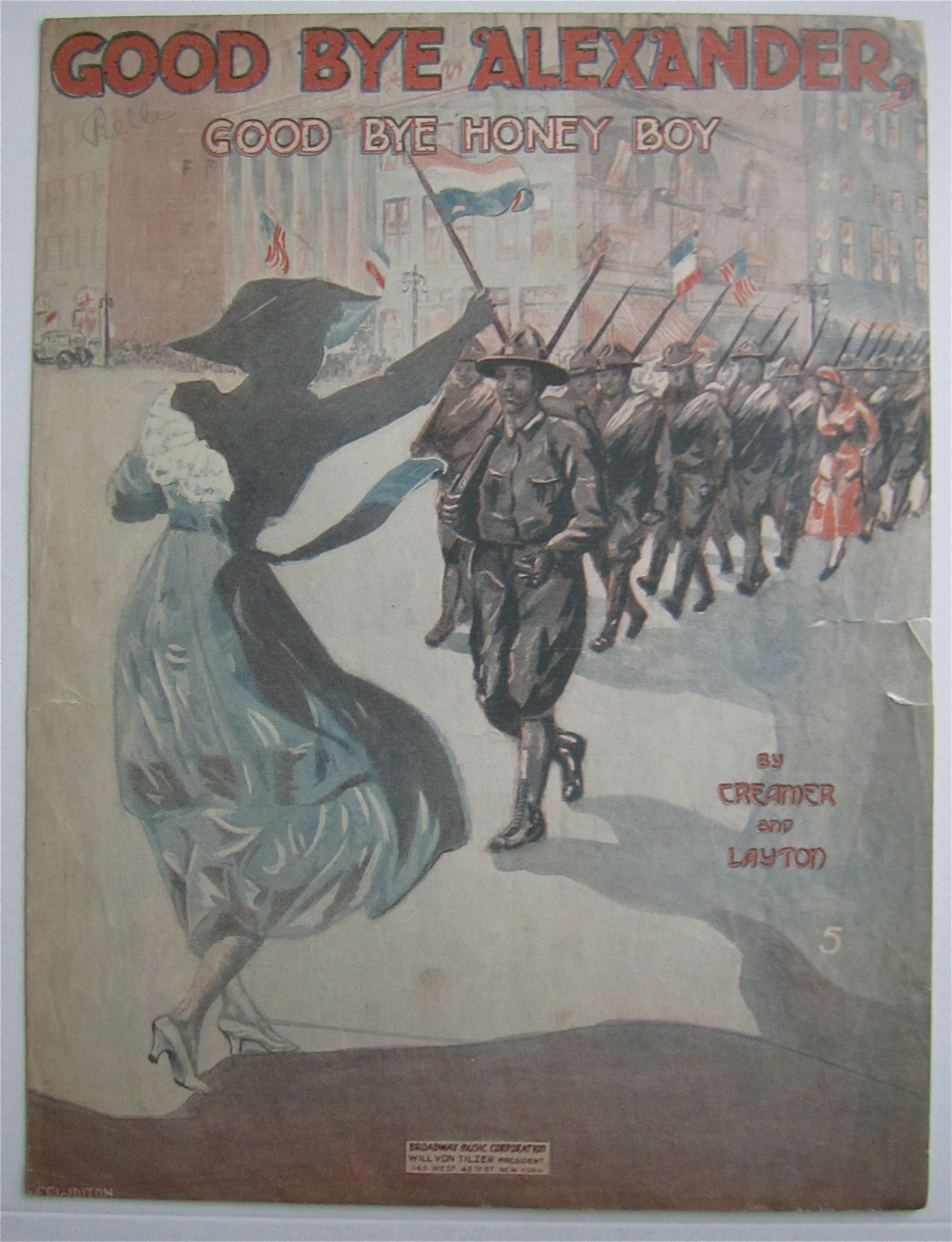 Sheet Music 1918 Good Bye Alexander