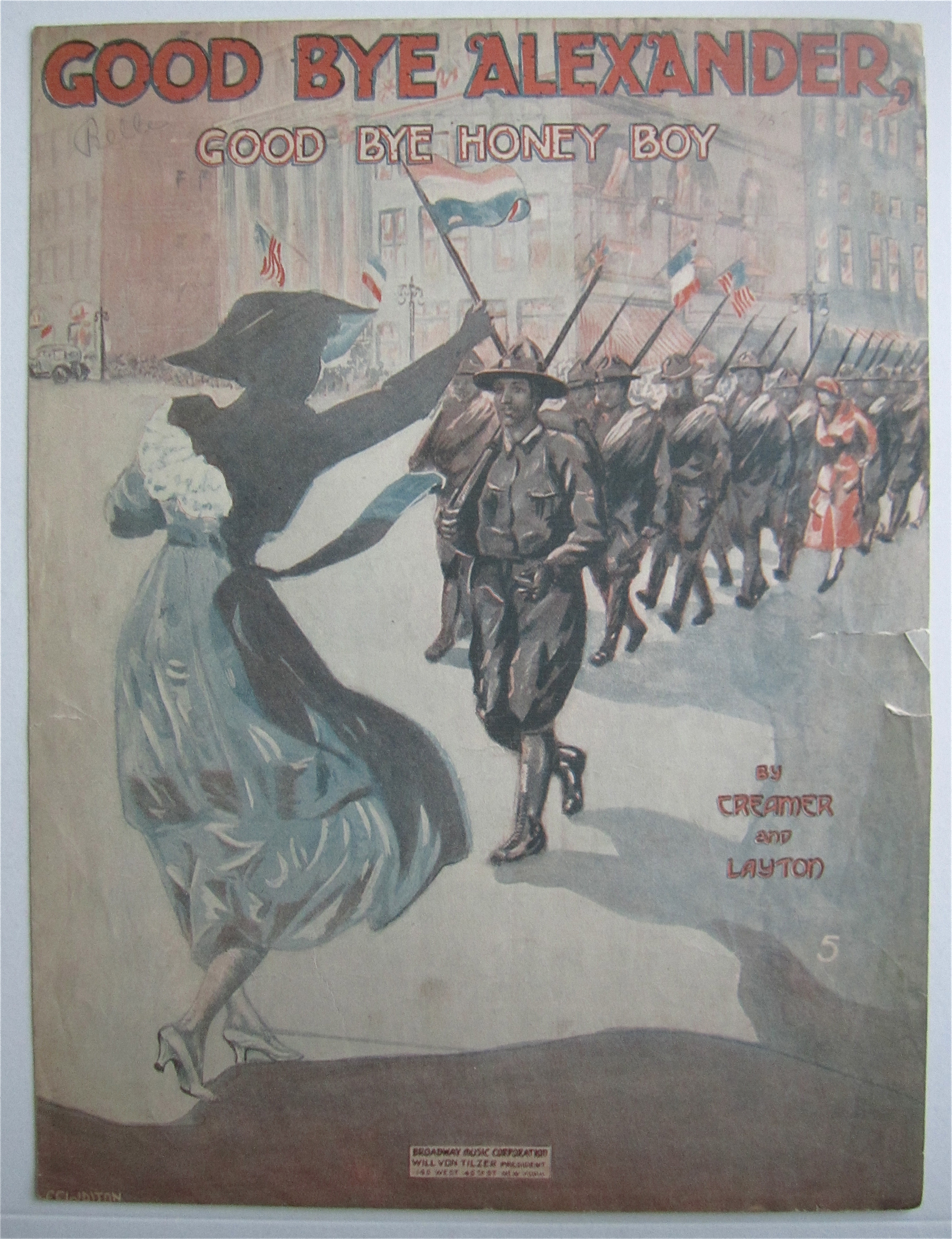 Sheet Music 1918 Good Bye Alexander
