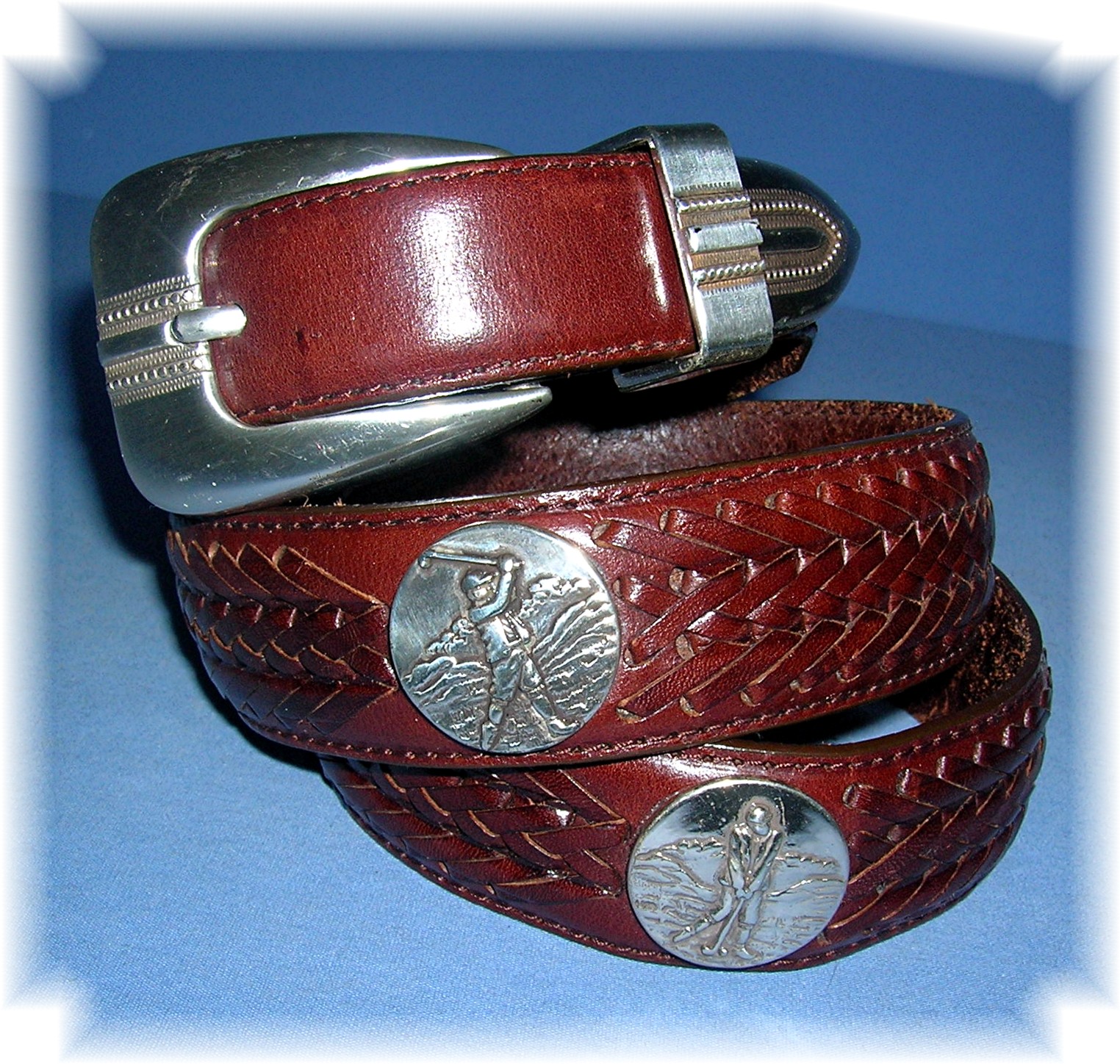 Brighton Leather Belt Mens Golf Logo 36 Inch