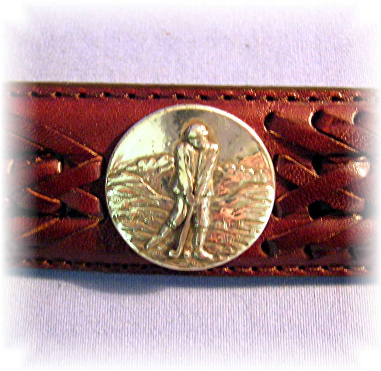 Brighton Leather Belt Mens Golf Logo 36 Inch