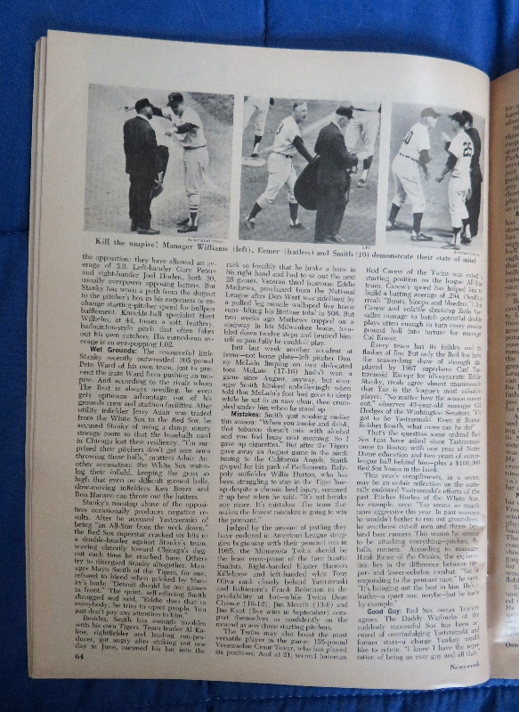 Newsweek Magazine October 2, 1967 Down To The Wire: Boston's Carl Yastrzemski