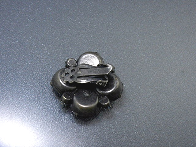 WEISS Blue Crystal Clip Earrings
