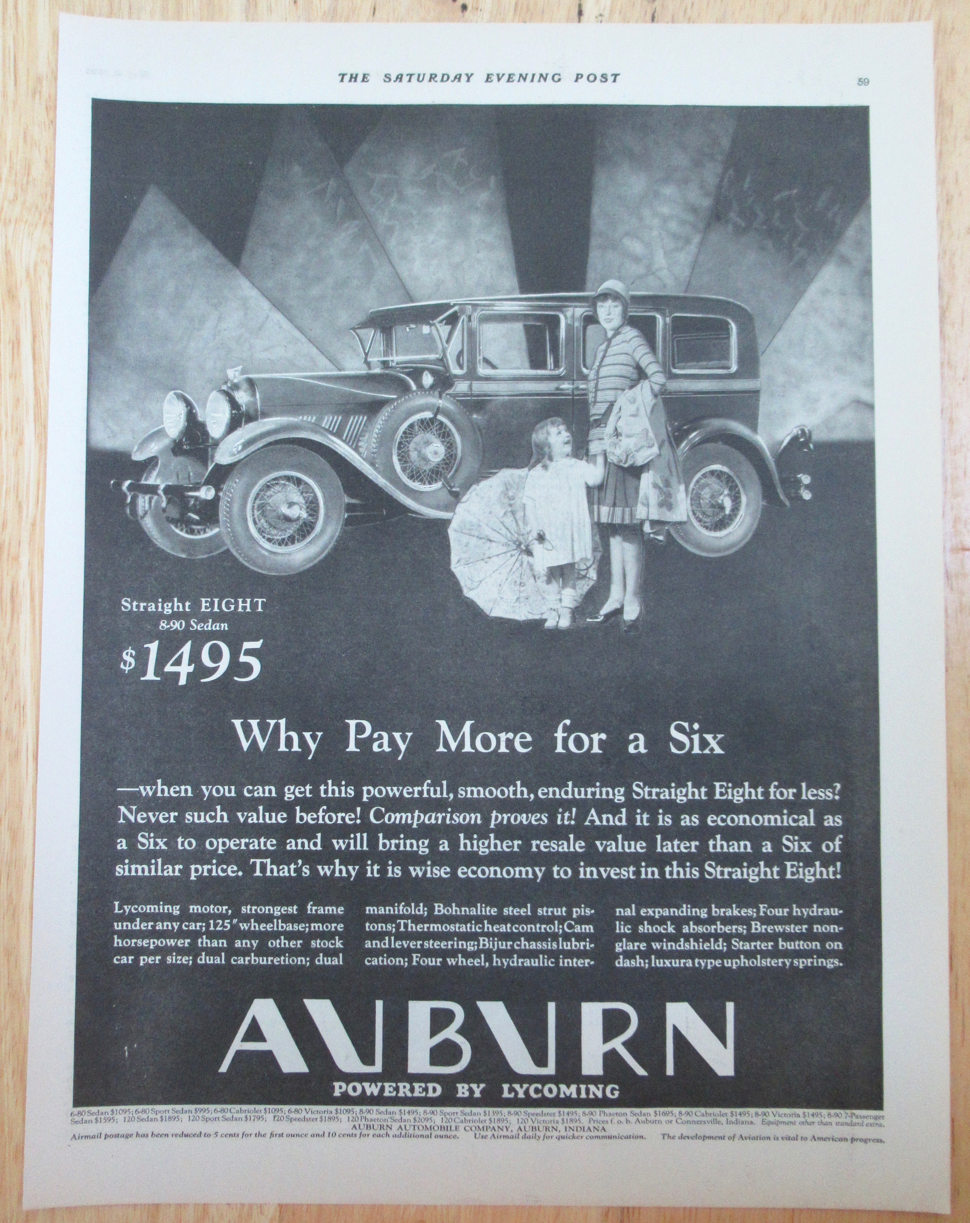 1929 Auburn Automobile with Straight Eight 890 Sedan