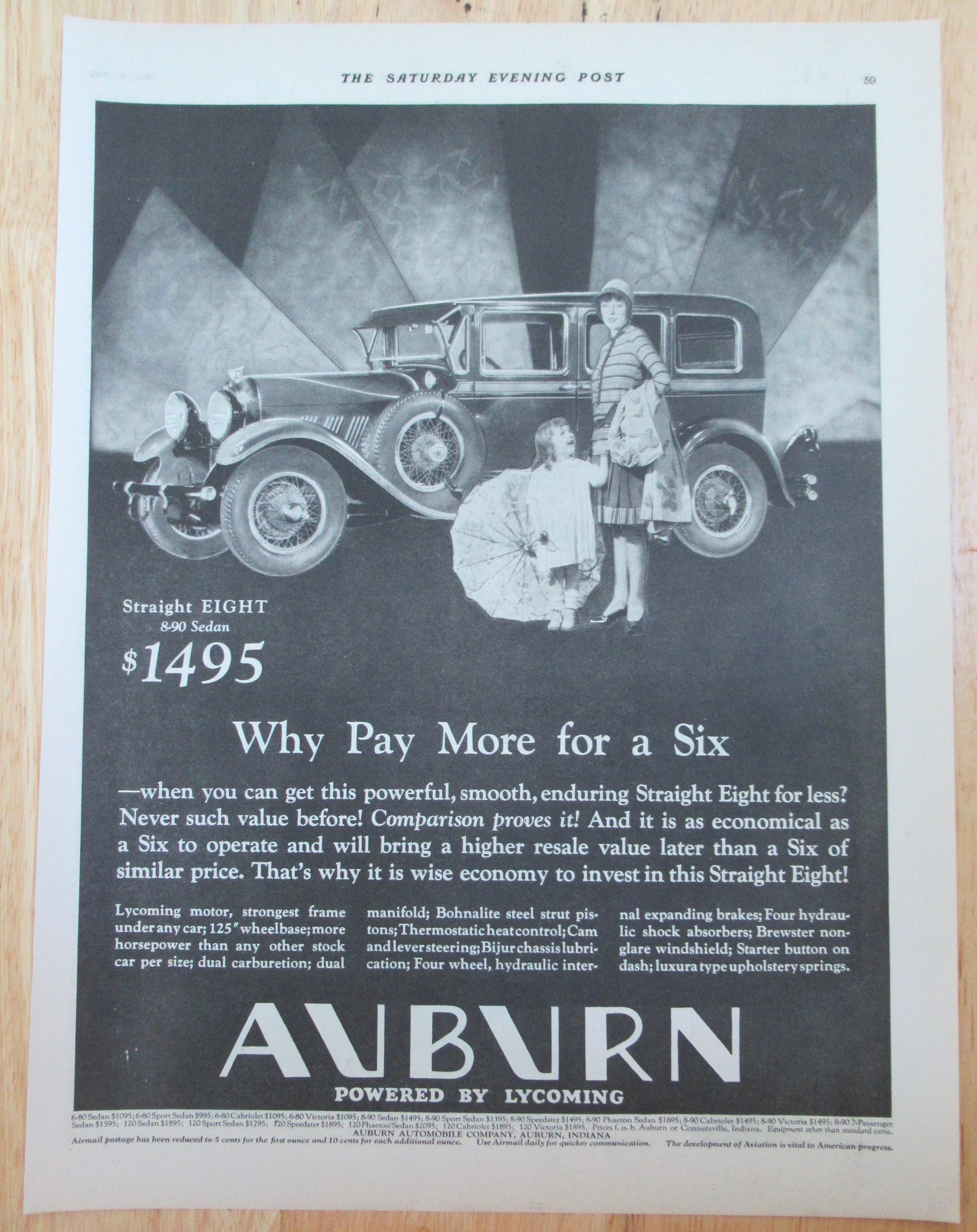 1929 Auburn Automobile with Straight Eight 890 Sedan