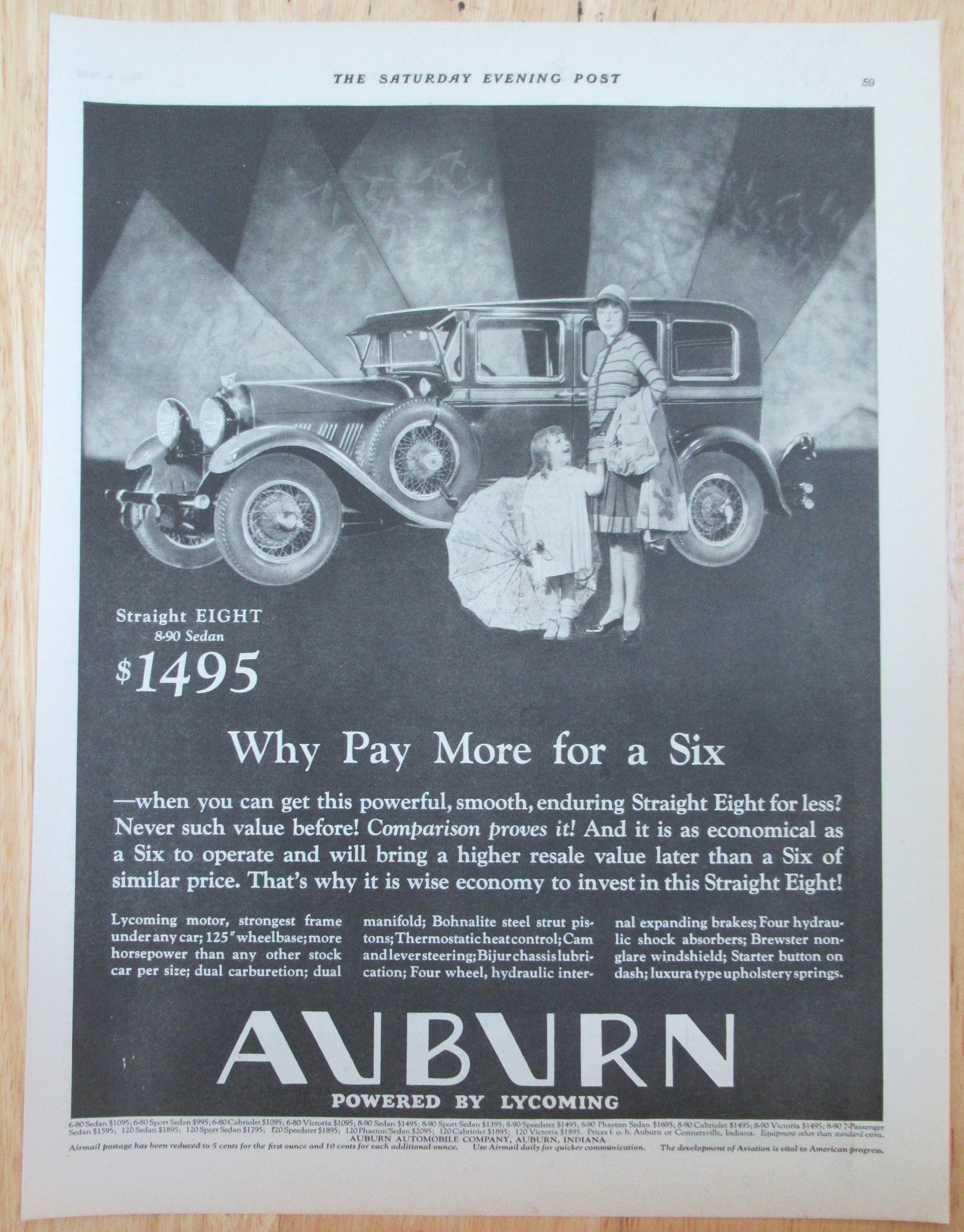1929 Auburn Automobile with Straight Eight 890 Sedan
