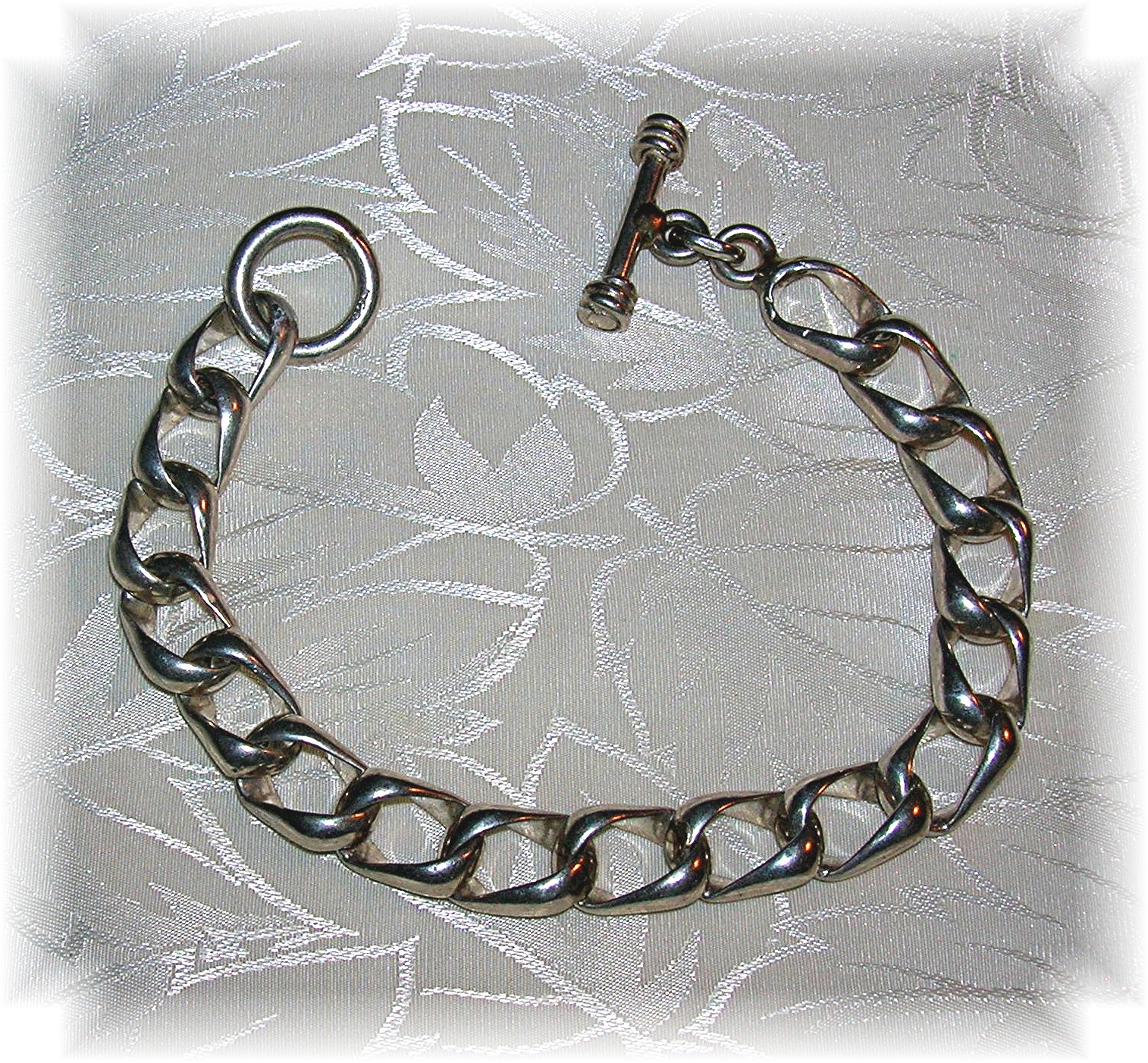 Sterling Silver Toggle Clasp Link Bracelet