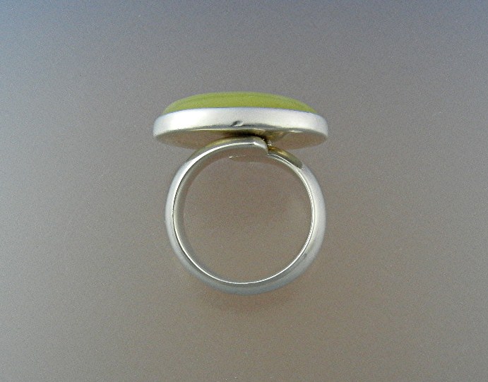 Ring Gold Jade Sterling Silver Charles Albert