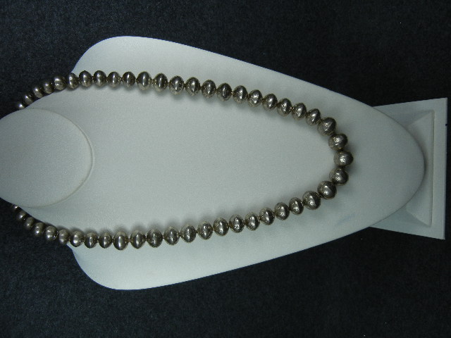 Navajo Pearls Sterling Silver 108 Grams Signed Necklace