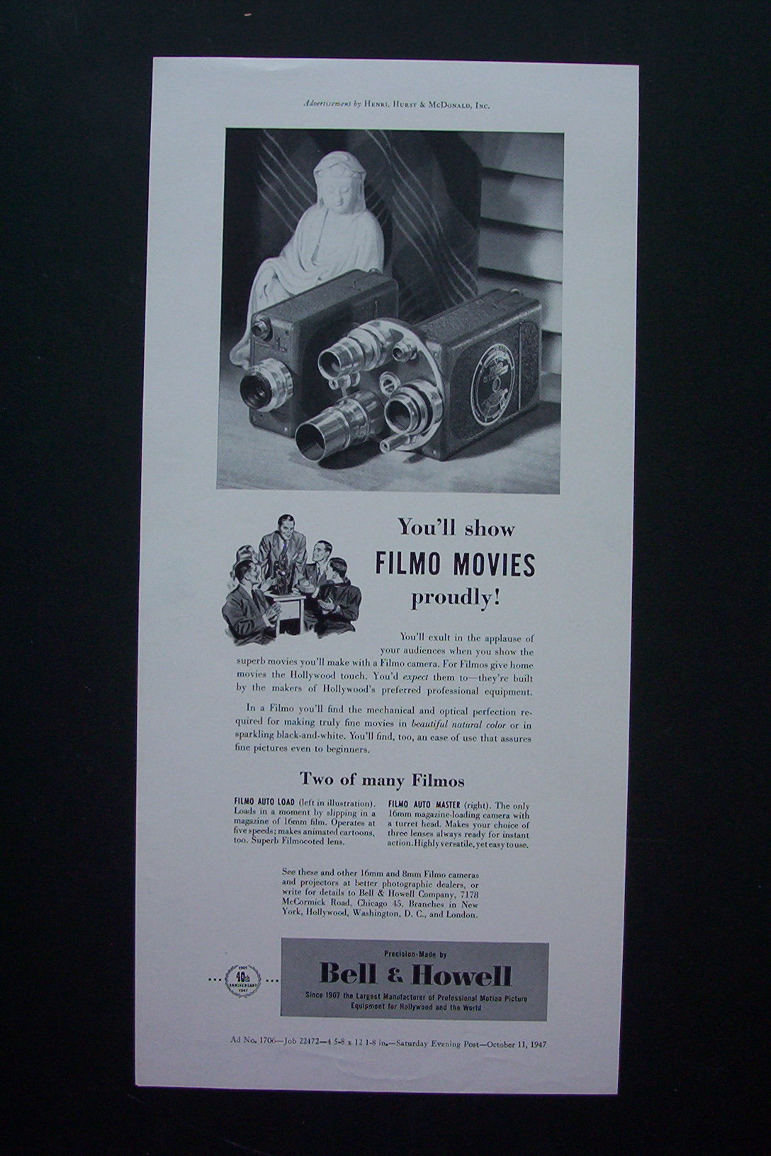 1947 Bell & Howell with Filmo Camera with Buddha Statue