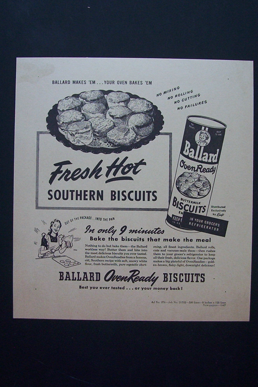 1947 Ballard Biscuit with Ballard Biscuits