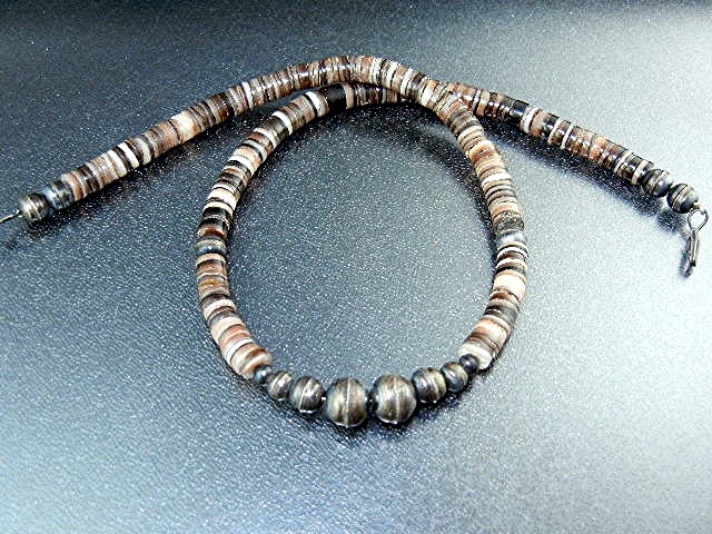 Navajo Silver Turquoise Heishi Necklaces (2)