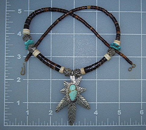 Navajo Silver Turquoise Heishi Necklaces (2)