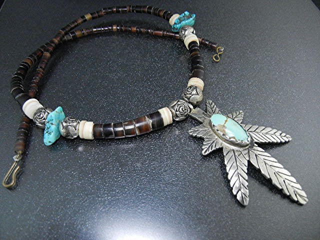Navajo Silver Turquoise Heishi Necklaces (2)