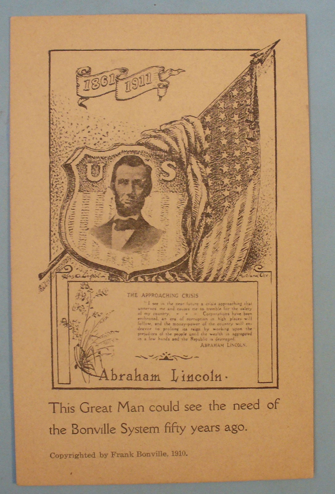 Abraham Lincoln (The Approaching Crisis) Postcard