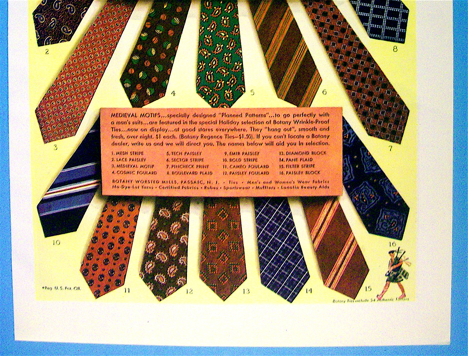 1941 Botany Ties with Santa Claus & Uncle Sam
